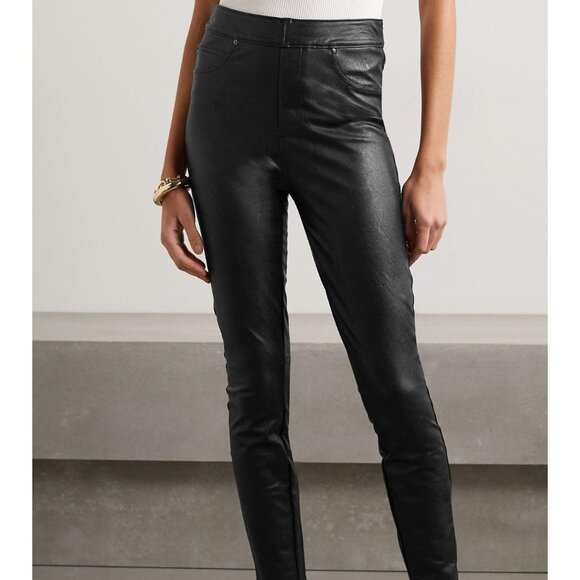 SPANX Pants - Spanx Faux Leather Pants Black Pull On Ankle Skinny